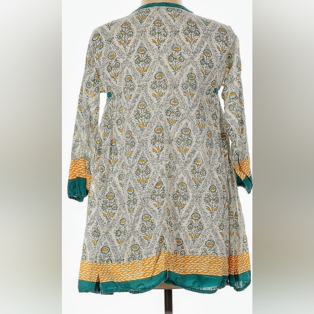 EUC πβ€οΈROBERTA ROLLER RABBITβ€οΈπ BOHO TUNIC DRESS π 3/4 Sleevesπ COTTONπSz S - Picture 6 of 7